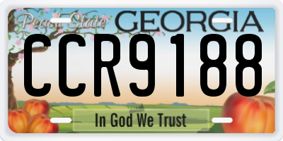 GA license plate CCR9188