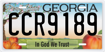 GA license plate CCR9189