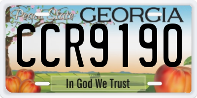 GA license plate CCR9190