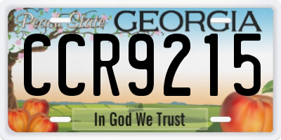 GA license plate CCR9215
