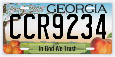 GA license plate CCR9234