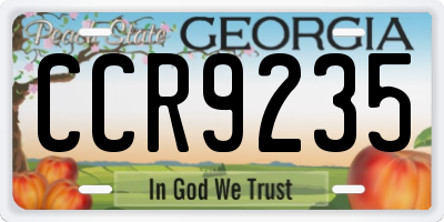 GA license plate CCR9235