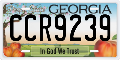 GA license plate CCR9239