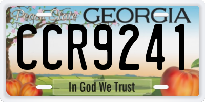 GA license plate CCR9241