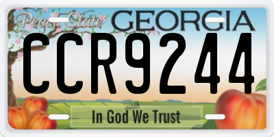 GA license plate CCR9244