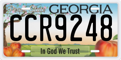 GA license plate CCR9248