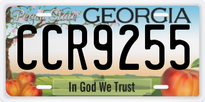 GA license plate CCR9255