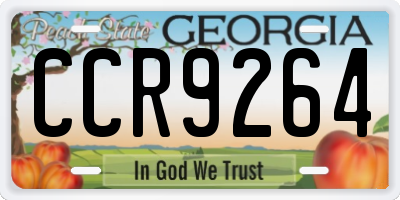 GA license plate CCR9264