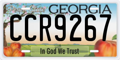 GA license plate CCR9267