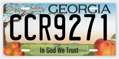 GA license plate CCR9271