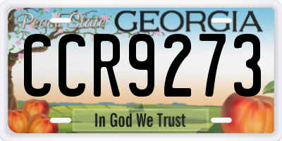 GA license plate CCR9273