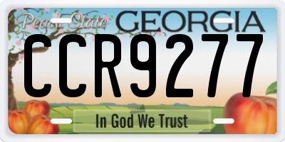 GA license plate CCR9277
