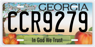 GA license plate CCR9279
