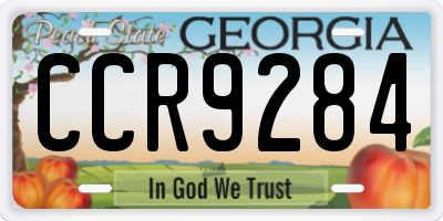 GA license plate CCR9284