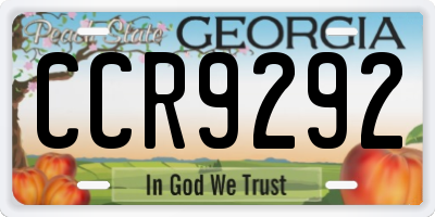 GA license plate CCR9292