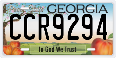 GA license plate CCR9294