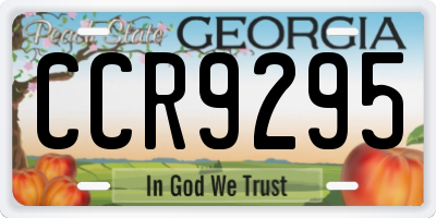GA license plate CCR9295