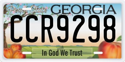 GA license plate CCR9298