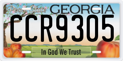 GA license plate CCR9305
