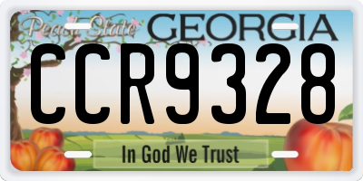 GA license plate CCR9328