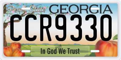 GA license plate CCR9330