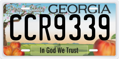 GA license plate CCR9339