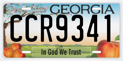 GA license plate CCR9341