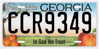 GA license plate CCR9349