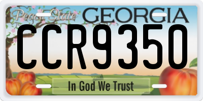 GA license plate CCR9350