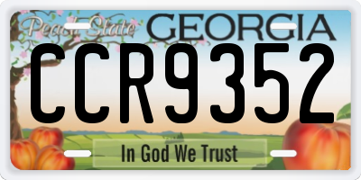 GA license plate CCR9352