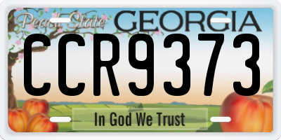 GA license plate CCR9373