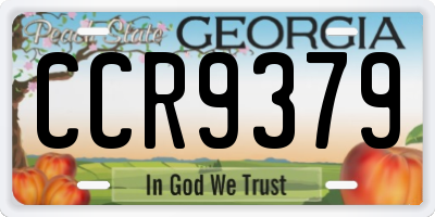 GA license plate CCR9379
