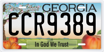 GA license plate CCR9389
