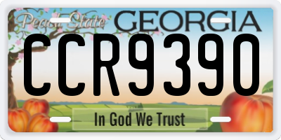 GA license plate CCR9390