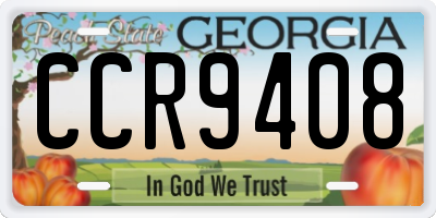 GA license plate CCR9408