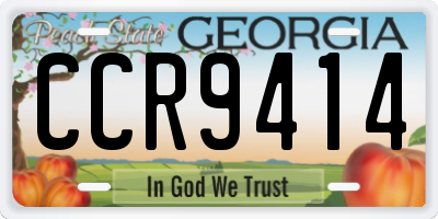 GA license plate CCR9414