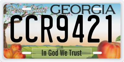 GA license plate CCR9421