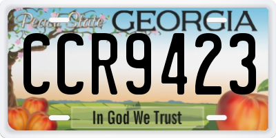 GA license plate CCR9423
