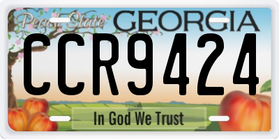 GA license plate CCR9424