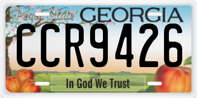 GA license plate CCR9426