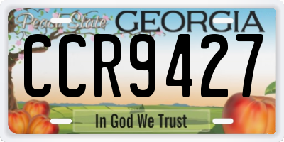 GA license plate CCR9427