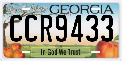 GA license plate CCR9433