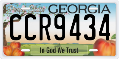 GA license plate CCR9434