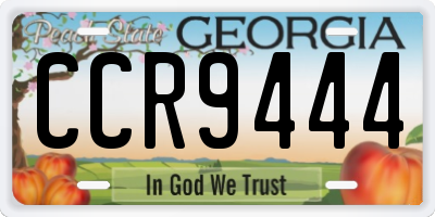 GA license plate CCR9444