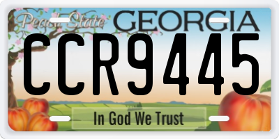 GA license plate CCR9445
