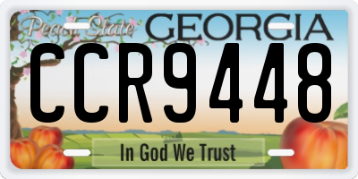 GA license plate CCR9448