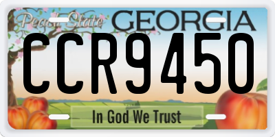 GA license plate CCR9450