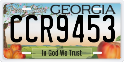 GA license plate CCR9453