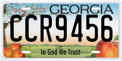 GA license plate CCR9456