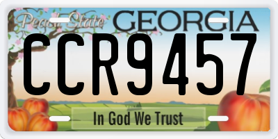 GA license plate CCR9457